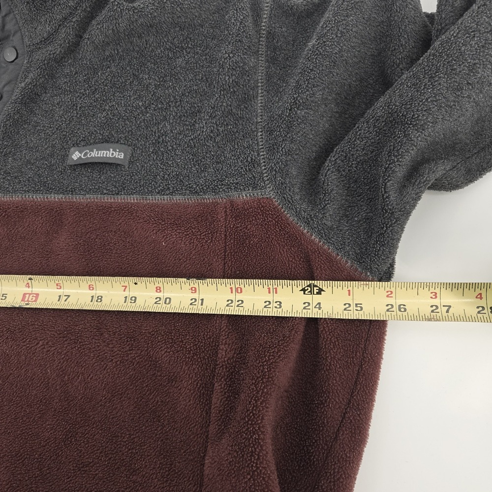 Columbia Flattop Ridge Half Snap Jacket Mens XL Grey Burgundy Fleece‎ Men's - Picture 9 of 10